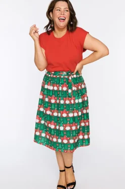 Lorraine Designs Skirts*Ada Christmas Gnomes Skirt