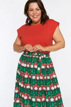 Lorraine Designs Skirts*Ada Christmas Gnomes Skirt