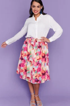 Lorraine Designs Skirts*Ada Floral Painting Skirt