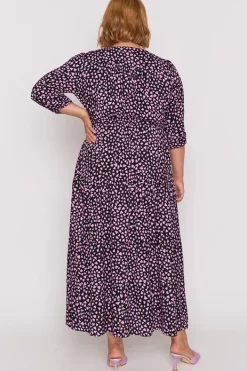 Lorraine Fit & Flare Dresses | Maxi Dresses*Adeline Abstract Hearts Black Pink Maxi Dress