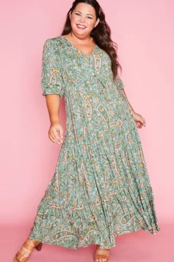 Ebby & I Casual Dresses | Maxi Dresses*Adeline Green Paisley Maxi Dress