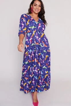 Lorraine Fit & Flare Dresses | Maxi Dresses*Adeline Rainbow Crackle Dress