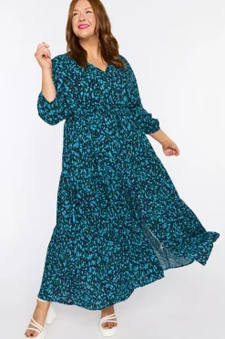 Lorraine Fit & Flare Dresses | Maxi Dresses*Adeline Teal Dash Dress