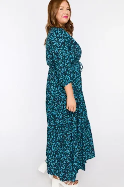 Lorraine Fit & Flare Dresses | Maxi Dresses*Adeline Teal Dash Dress