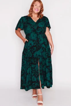 Lorraine Casual Dresses | Fit & Flare Dresses*Alexia Midnight Green Dress