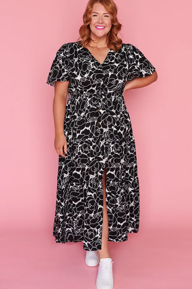 Lorraine Casual Dresses | Fit & Flare Dresses*Alexia Peonies Black & White Dress