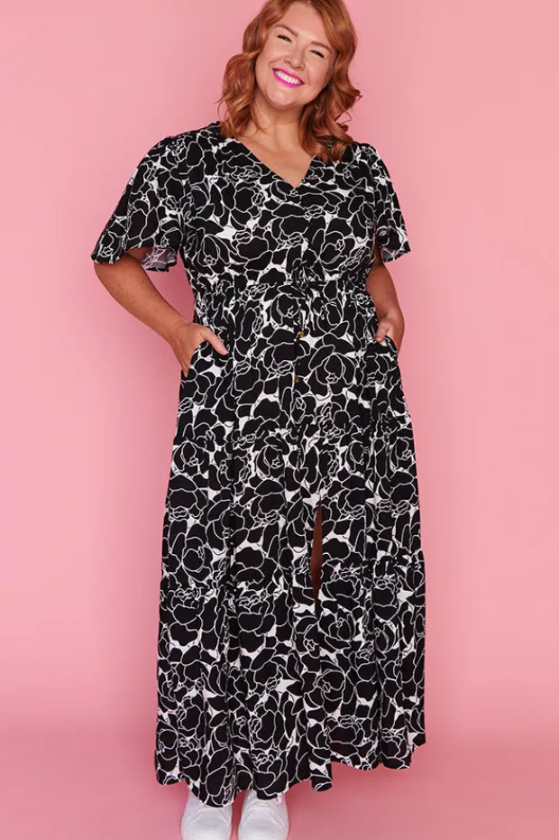 Lorraine Casual Dresses | Fit & Flare Dresses*Alexia Peonies Black & White Dress
