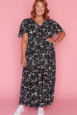 Lorraine Casual Dresses | Fit & Flare Dresses*Alexia Peonies Black & White Dress