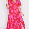 Lorraine Designs Casual Dresses | Fit & Flare Dresses*Alexia Splotched Pink & Red Dress