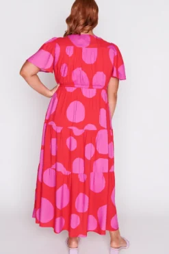 Lorraine Designs Casual Dresses | Fit & Flare Dresses*Alexia Splotched Pink & Red Dress