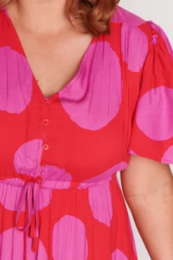 Lorraine Designs Casual Dresses | Fit & Flare Dresses*Alexia Splotched Pink & Red Dress