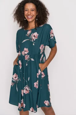 Lorraine Designs Loose Dresses | Casual Dresses*Allsorts Teal Floral Dress