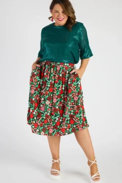 Lorraine Skirts*Ally Lollie Christmas Skirt