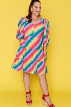 Lorraine Designs Casual Dresses | Shift Dresses*Amanda Fluro Rainbow Dress
