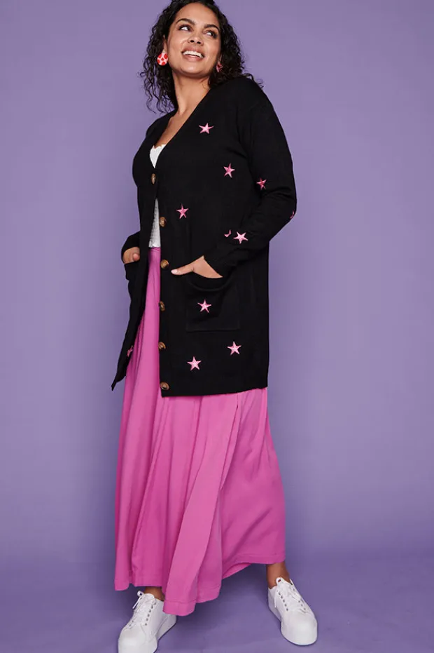 Lorraine Designs Knits & Cardigans*Angela Black Star Cardi