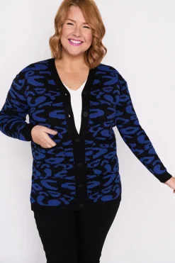 Lorraine Designs Knits & Cardigans*Angeline Cobalt Animal Cardigan