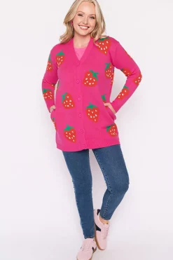 Lorraine Designs Knits & Cardigans*Annalise Pink Strawberry Cardi