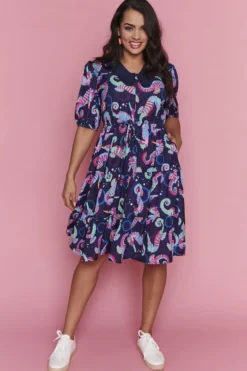 Lorraine Designs Casual Dresses | Fit & Flare Dresses*Ariel Seahorses Dress