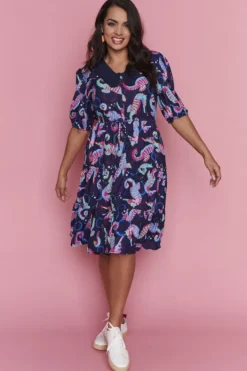 Lorraine Designs Casual Dresses | Fit & Flare Dresses*Ariel Seahorses Dress