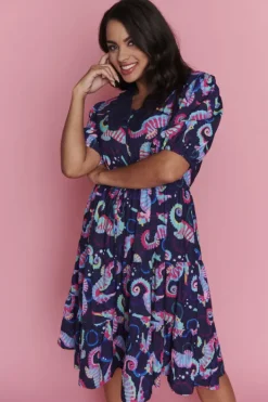 Lorraine Designs Casual Dresses | Fit & Flare Dresses*Ariel Seahorses Dress