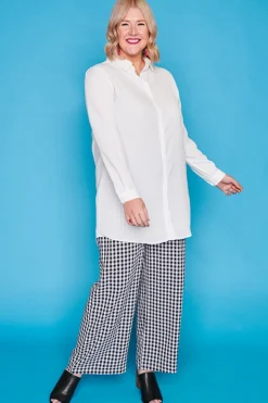 Lorraine Designs Tops | Shirt Dresses*Asher White Longline Shirt