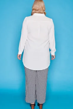 Lorraine Designs Tops | Shirt Dresses*Asher White Longline Shirt