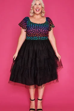 Lorraine Designs Fit & Flare Dresses | Off The Shoulder Dresses*Aspen Neon Love Dress