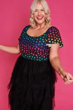 Lorraine Designs Fit & Flare Dresses | Off The Shoulder Dresses*Aspen Neon Love Dress
