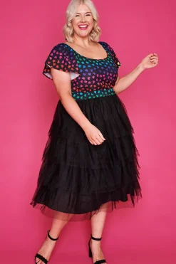 Lorraine Designs Fit & Flare Dresses | Off The Shoulder Dresses*Aspen Neon Love Dress