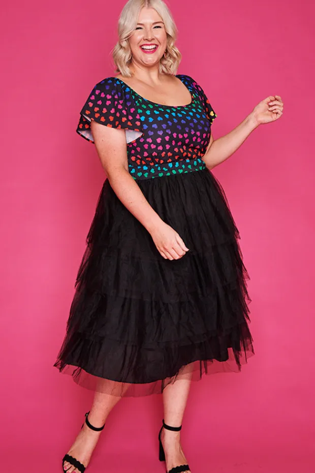 Lorraine Designs Fit & Flare Dresses | Off The Shoulder Dresses*Aspen Neon Love Dress