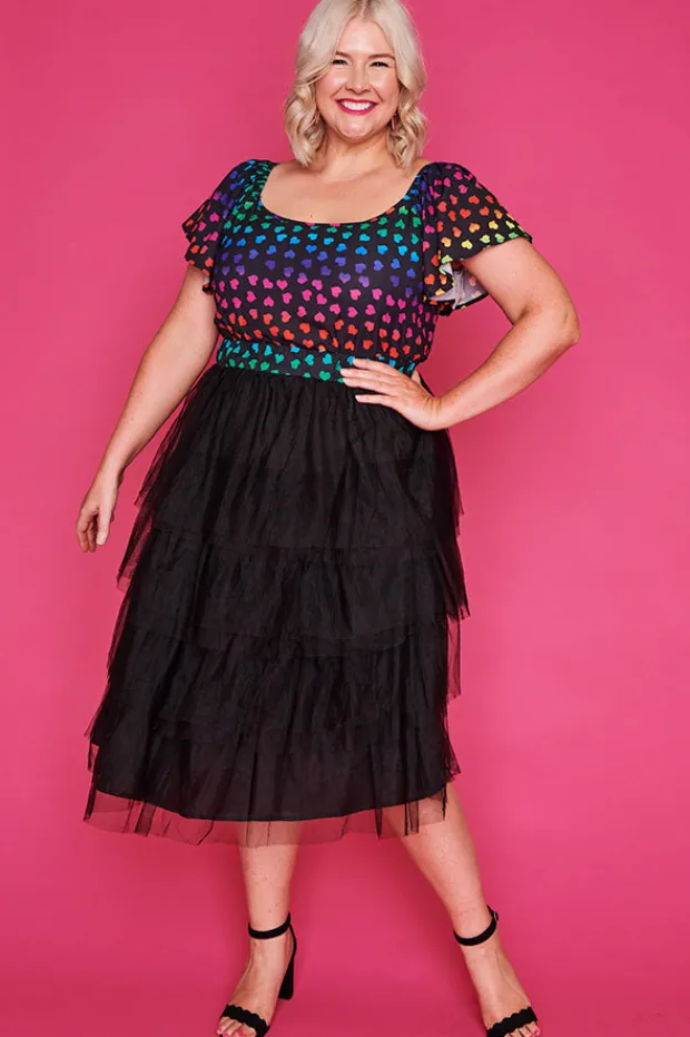 Lorraine Designs Fit & Flare Dresses | Off The Shoulder Dresses*Aspen Neon Love Dress