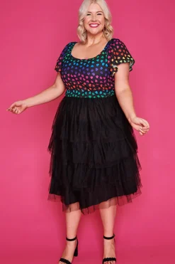 Lorraine Designs Fit & Flare Dresses | Off The Shoulder Dresses*Aspen Neon Love Dress
