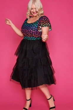Lorraine Designs Fit & Flare Dresses | Off The Shoulder Dresses*Aspen Neon Love Dress