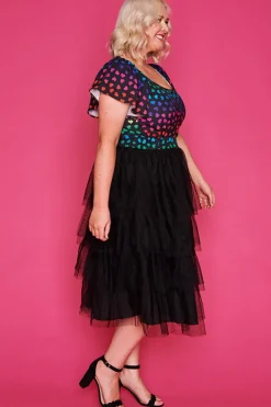 Lorraine Designs Fit & Flare Dresses | Off The Shoulder Dresses*Aspen Neon Love Dress