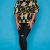 Ebby & I Tops*Atalanta Black Botanics Top