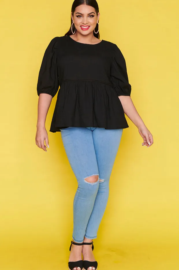 Ebby & I Tops*Atalanta Black Top