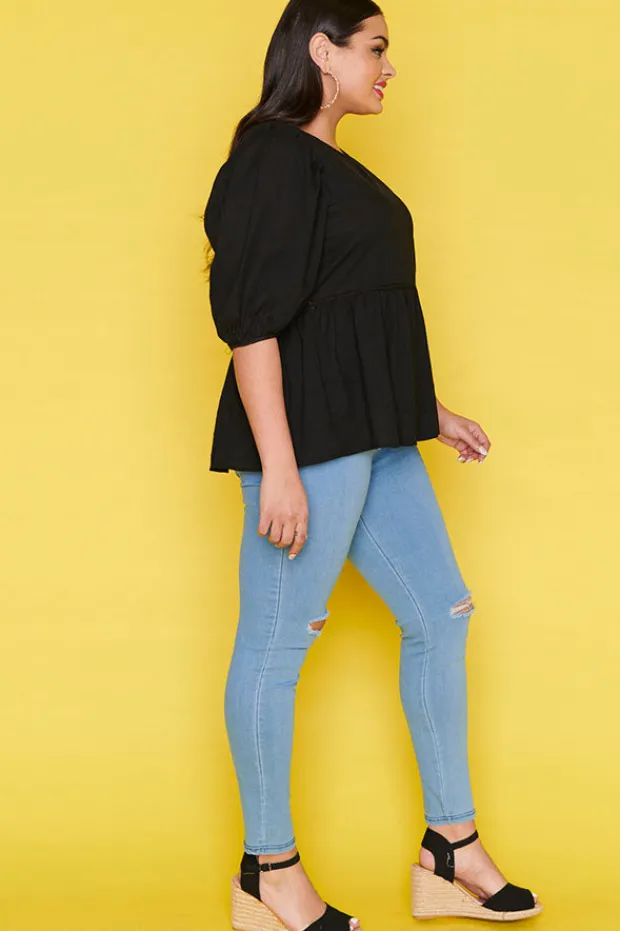 Ebby & I Tops*Atalanta Black Top