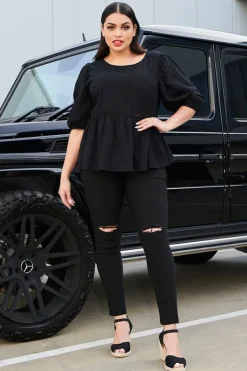 Ebby & I Tops*Atalanta Black Top