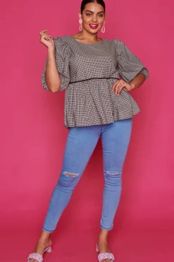 Ebby & I Tops*Atalanta Check It Out Black Top