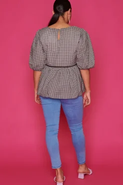 Ebby & I Tops*Atalanta Check It Out Black Top