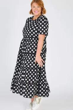 Lorraine Designs Loose Dresses | Casual Dresses*Aurelia Black & White Spots Maxi Dress