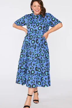 Lorraine Designs Loose Dresses | Casual Dresses*Aurelia Electric Blue Leopard Dress