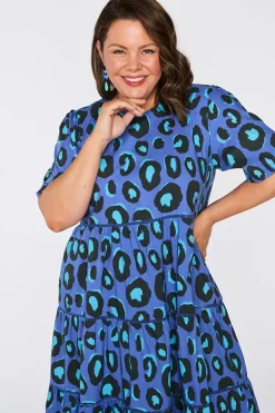 Lorraine Designs Loose Dresses | Casual Dresses*Aurelia Electric Blue Leopard Dress