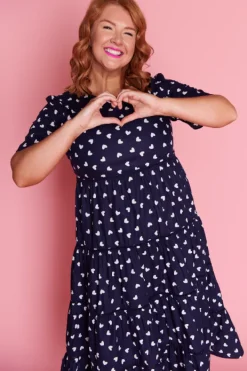 Lorraine Designs Casual Dresses | Shift Dresses*Aurelia Navy & White Hearts Maxi Dress