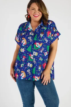 Lorraine Designs Casual Dresses | Fit & Flare Dresses*Belle Aussie Christmas Shirt