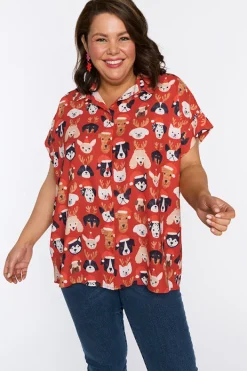 Lorraine Designs Casual Dresses | Fit & Flare Dresses*Belle Puppy Christmas Shirt
