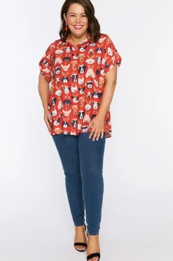 Lorraine Designs Casual Dresses | Fit & Flare Dresses*Belle Puppy Christmas Shirt