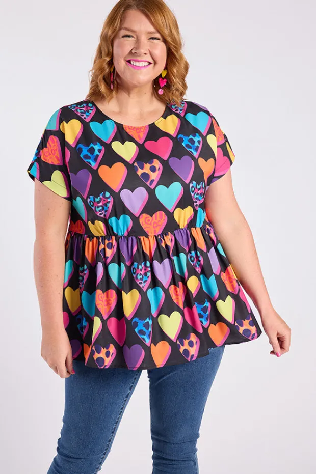 Lorraine Designs Tops*Betty Inky Hearts Top