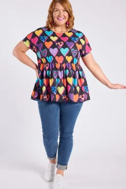 Lorraine Designs Tops*Betty Inky Hearts Top