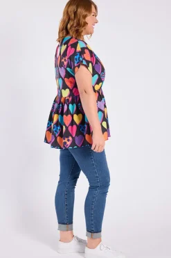 Lorraine Designs Tops*Betty Inky Hearts Top